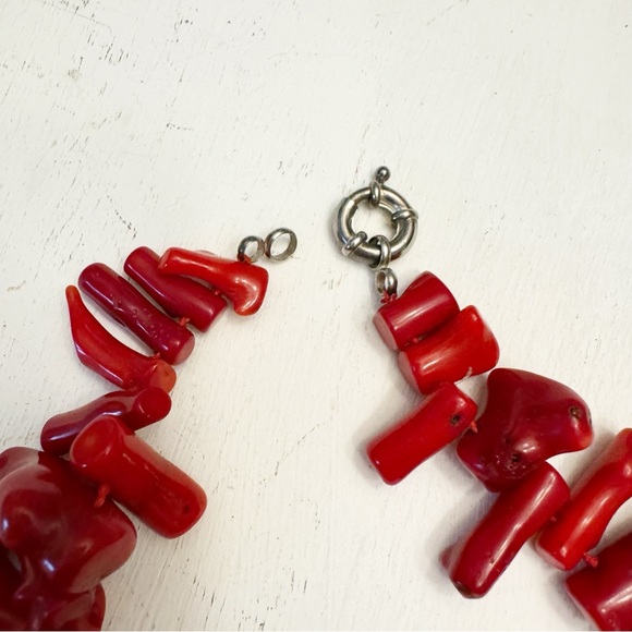 Gorgeous Old Natural Chunky Tibetan Natural Coral Rods Vintage 1990s - Picture 9 of 13